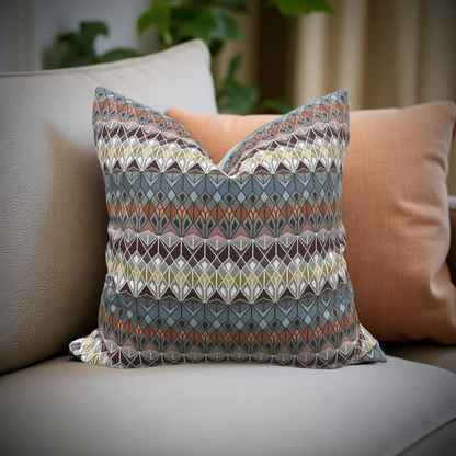 Colorful Decorative Pillow Vitreum Mookaite Jasper 20x20" Knife Edge Cover