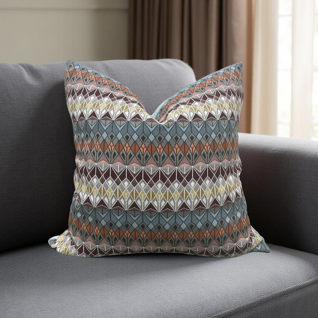 Colorful Decorative Pillow Vitreum Mookaite Jasper 20x20" Knife Edge Cover