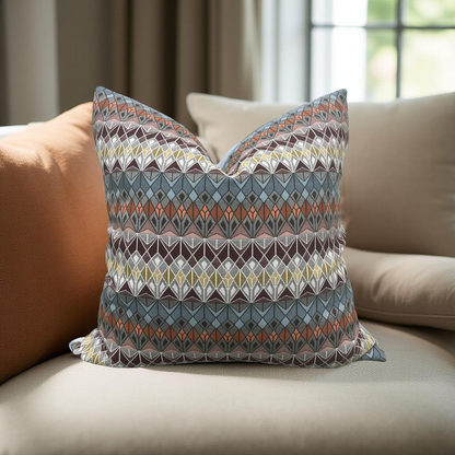 Colorful Decorative Pillow Vitreum Mookaite Jasper 20x20" Knife Edge Cover