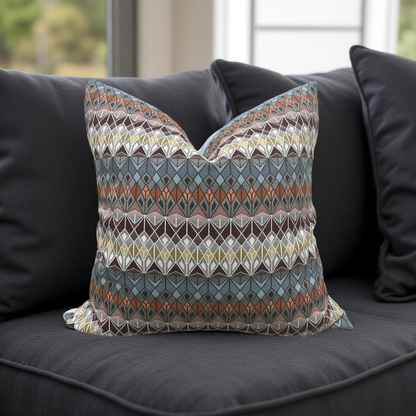 Colorful Decorative Pillow Vitreum Mookaite Jasper 18x18" Knife Edge Cover