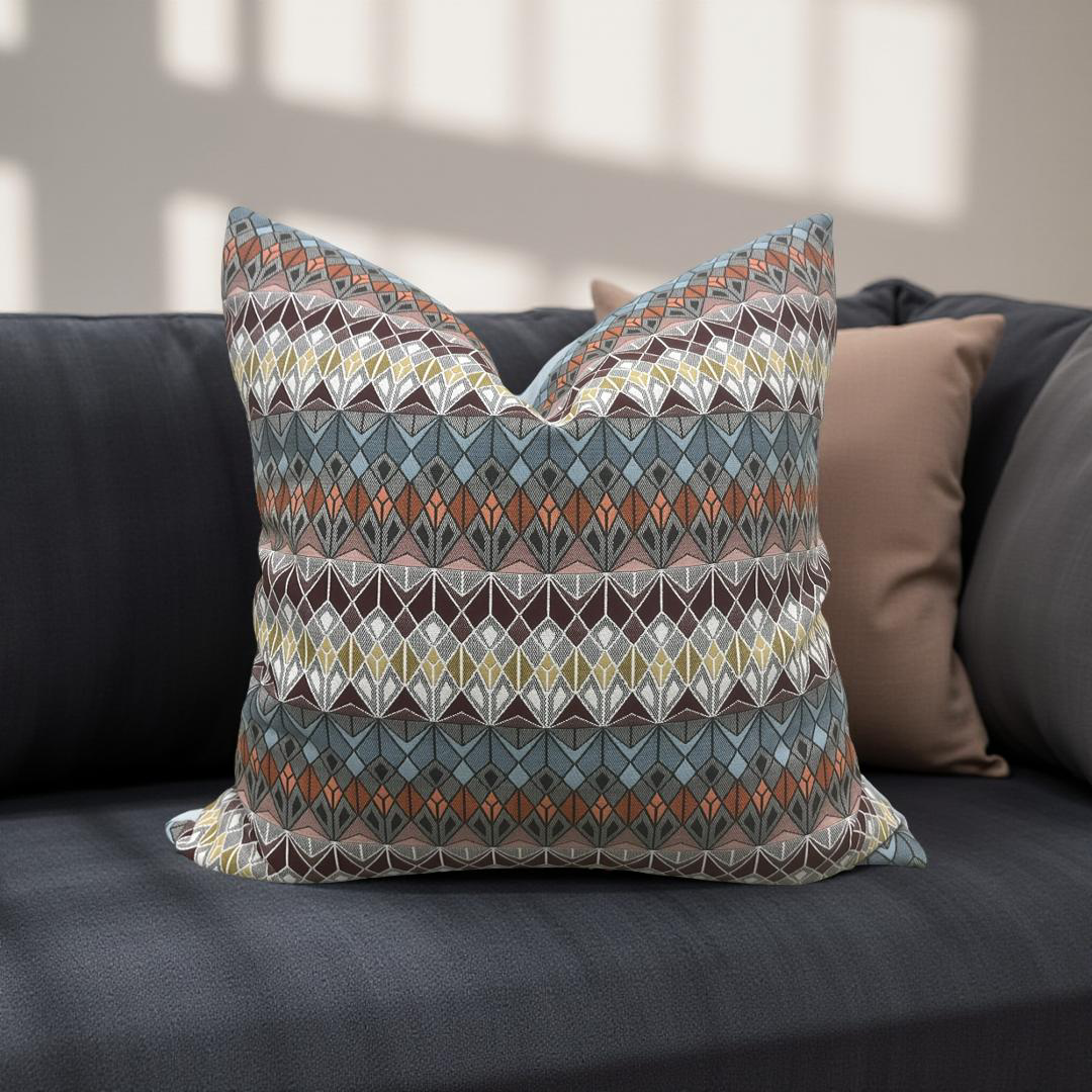 Colorful Decorative Pillow Vitreum Mookaite Jasper 20x20" Knife Edge Cover