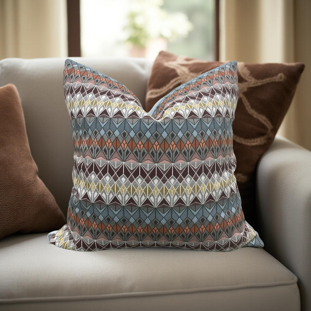 Colorful Decorative Pillow Vitreum Mookaite Jasper 20x20" Knife Edge Cover