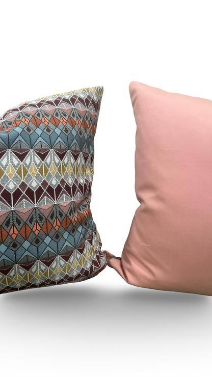 Colorful Decorative Pillow Vitreum Mookaite Jasper 18x18" Knife Edge Cover