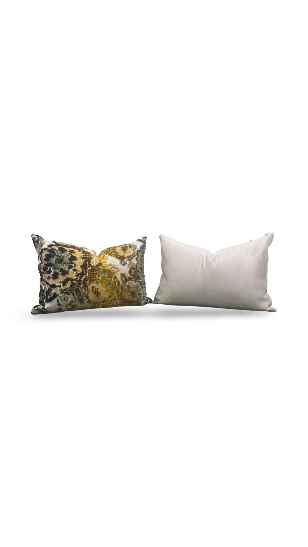 Brochier Lumbar Pillow Mimetic Flower Verde - 12x18" Knife Edge Cover