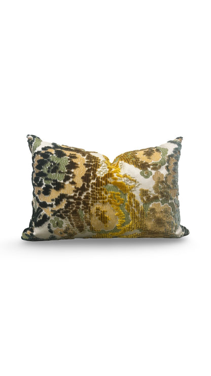 Brochier Lumbar Pillow Mimetic Flower Verde - 12x18" Knife Edge Cover