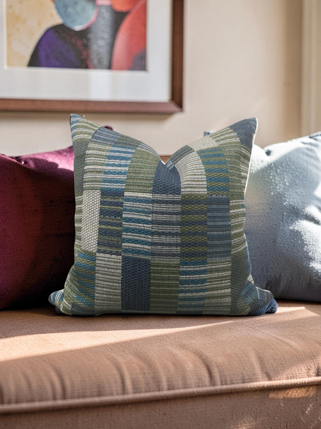 Brunschwig & Fils Decorative Pillow Sudare Meadow 20x20" Knife Edge Cover