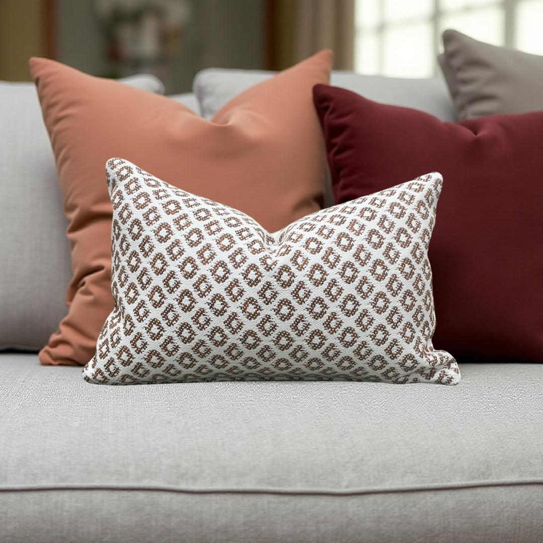 Luxury Pillow Yak Naranja 12x18" Knife Edge Decorative Lumbar Pillow
