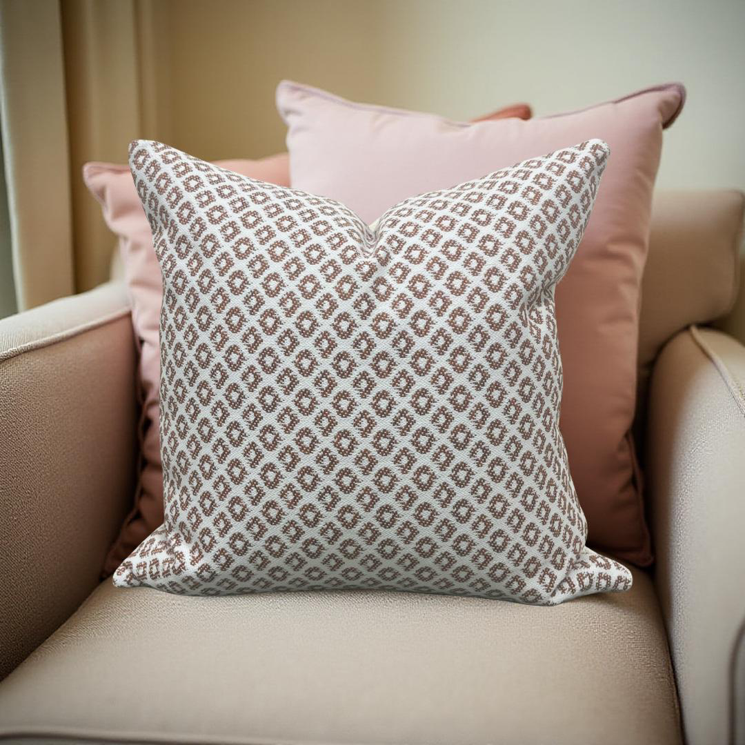 Designer Fabric Yak Naranja 22x22" Knife Edge Decorative Throw Pillow