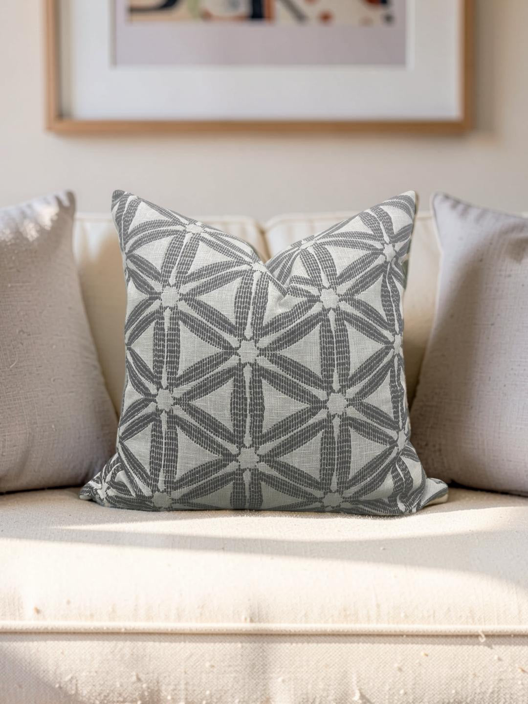 Decorative Pillow Delta Charcoal 20x20" Knife Edge Cover