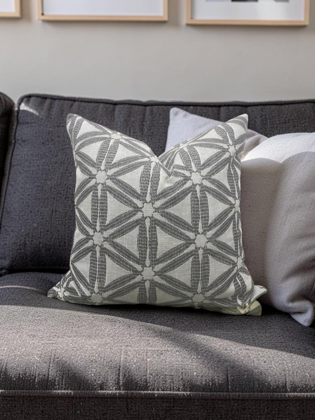 Decorative Pillow Delta Charcoal 20x20" Knife Edge Cover