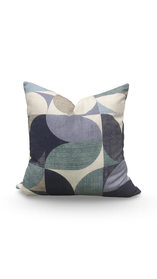 Decorative Pillow Reno Mineral & Navy 18x18" Knife Edge Cover