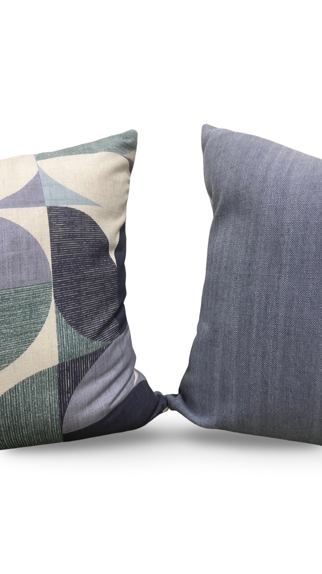 Decorative Pillow Reno Mineral & Navy 18x18" Knife Edge Cover