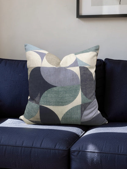 Decorative Pillow Reno Mineral & Navy 18x18" Knife Edge Cover