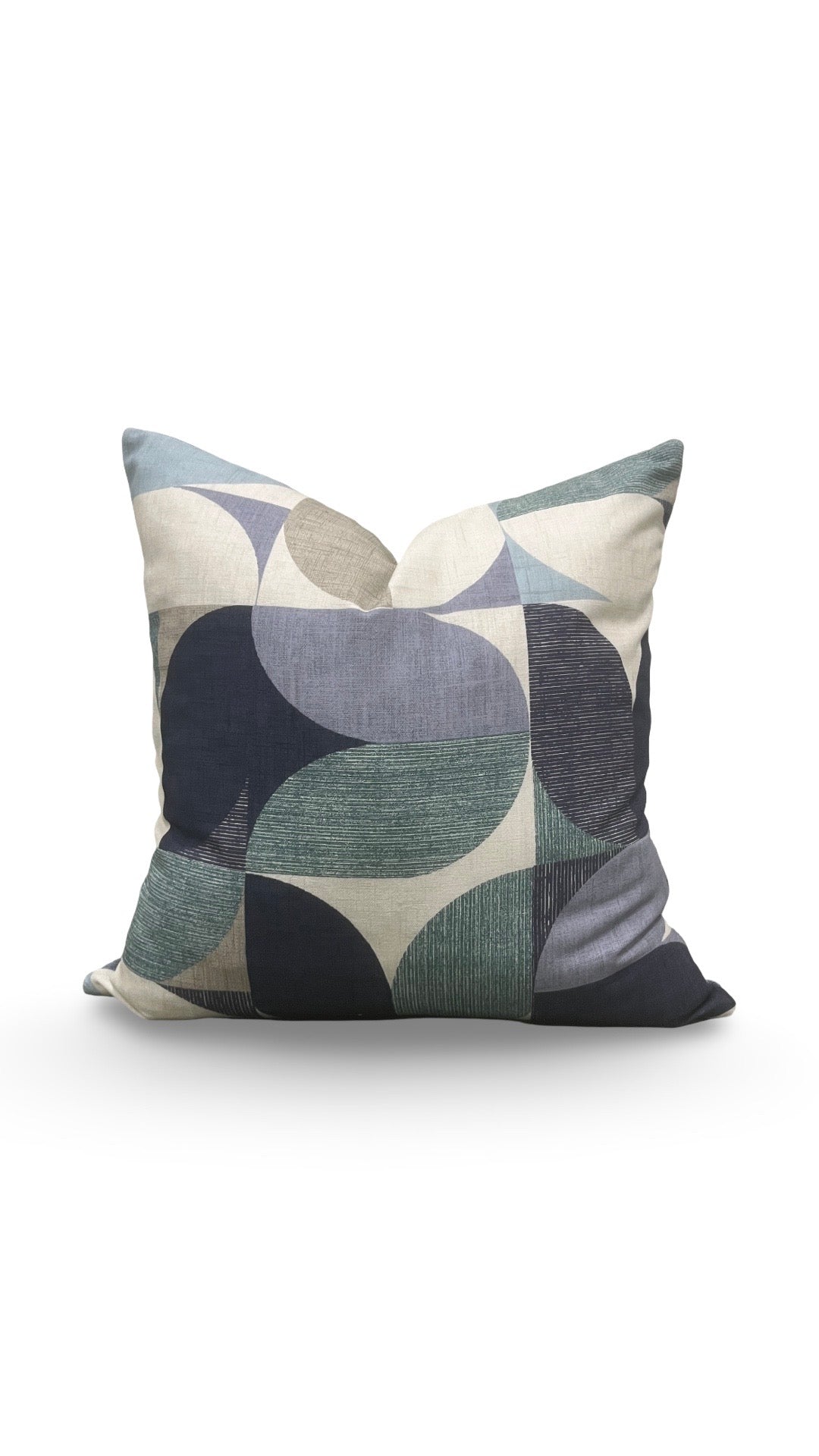 Decorative Pillow Reno Mineral & Navy 18x18" Knife Edge Cover