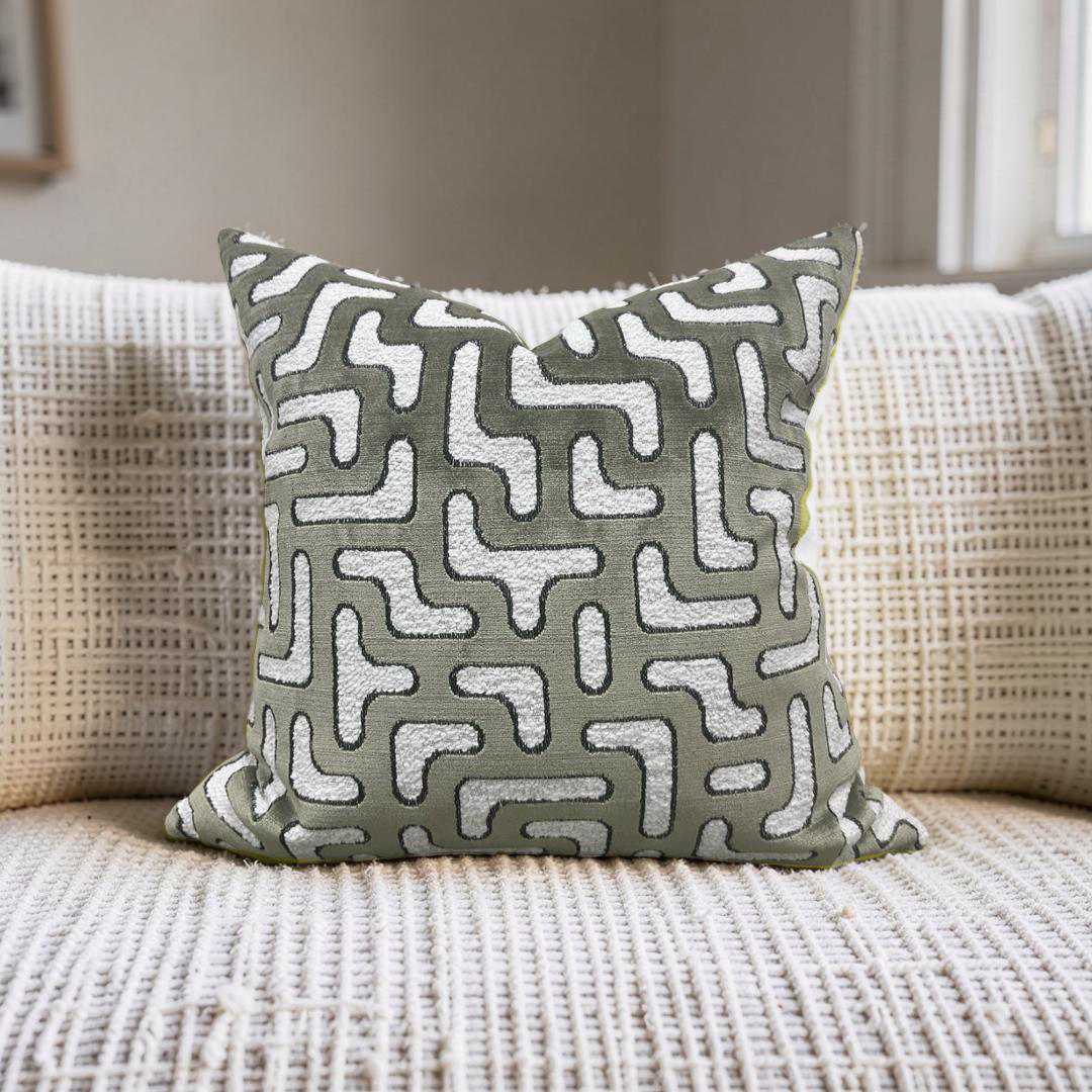Decorative Pillow Bryce Kaki 22x22" Knife Edge Cover