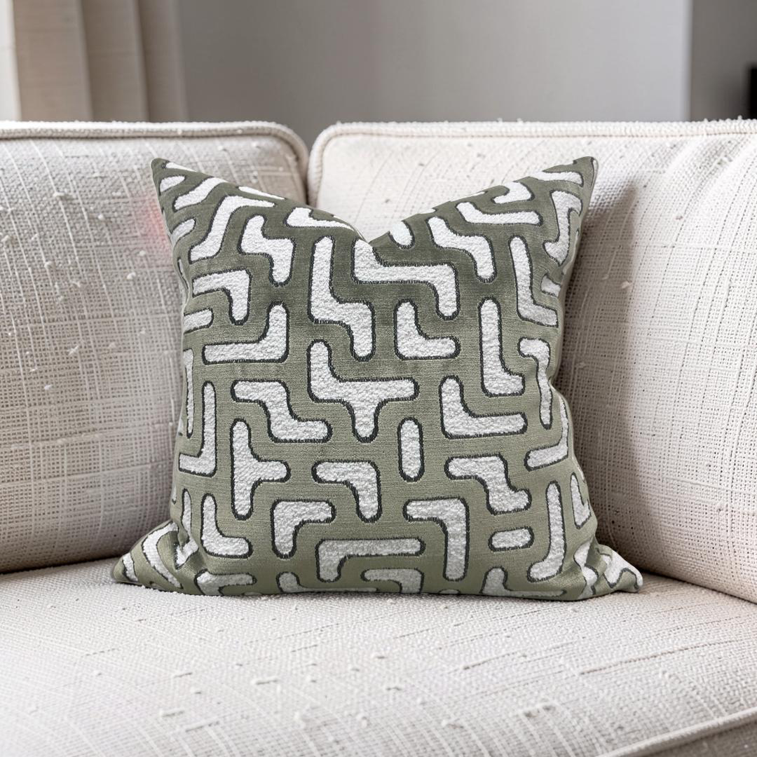 Decorative Pillow Bryce Kaki 22x22" Knife Edge Cover