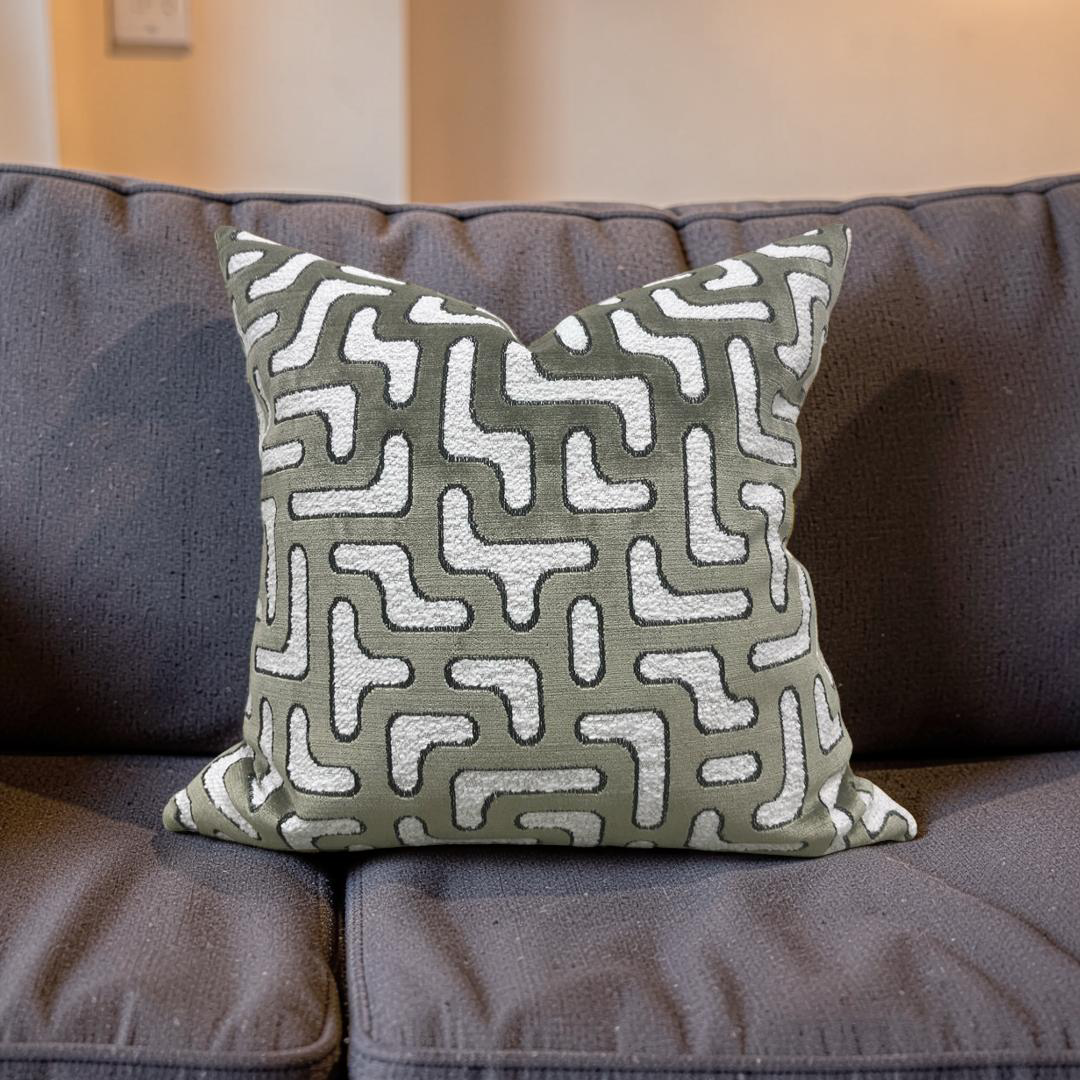 Decorative Pillow Bryce Kaki 22x22" Knife Edge Cover