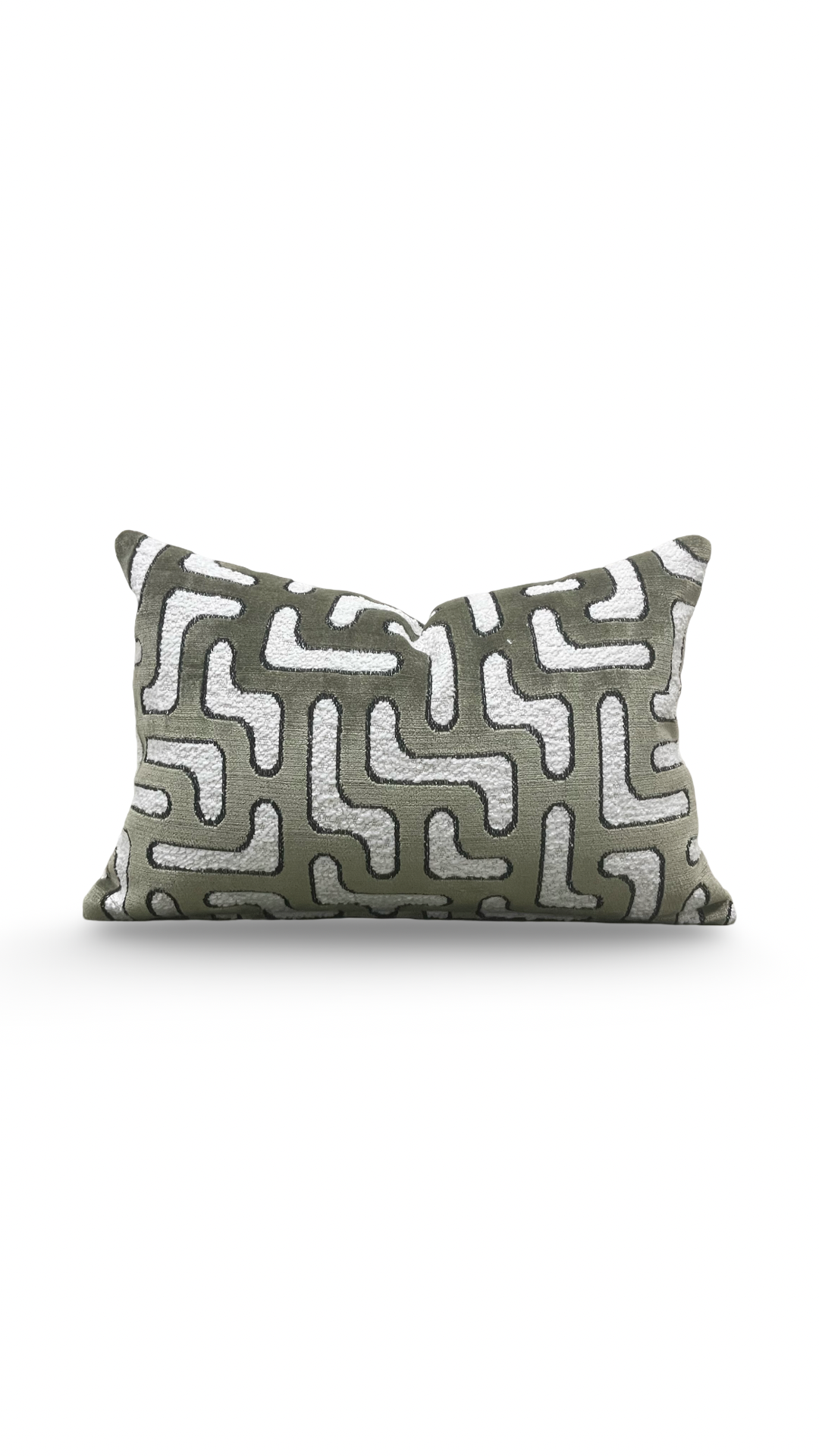 Lumbar Pillow Bryce Kaki 12x18" Knife Edge Cover