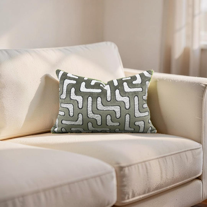 Lumbar Pillow Bryce Kaki 12x18" Knife Edge Cover