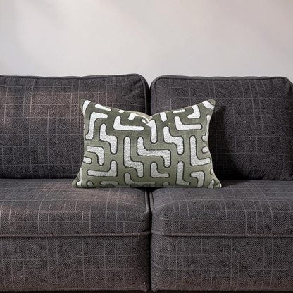 Lumbar Pillow Bryce Kaki 12x18" Knife Edge Cover