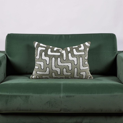 Lumbar Pillow Bryce Kaki 12x18" Knife Edge Cover