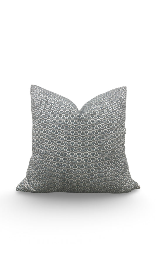 Casamance Decorative Pillow Chester Bleu 22x22" Knife Edge Cover