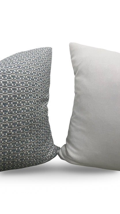 Casamance Decorative Pillow Chester Bleu 22x22" Knife Edge Cover