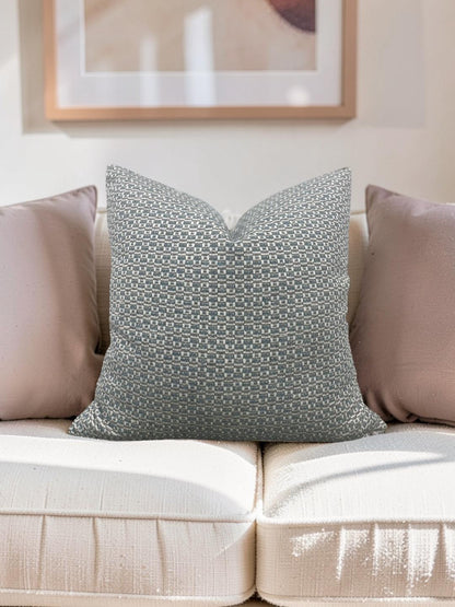 Casamance Decorative Pillow Chester Bleu 22x22" Knife Edge Cover