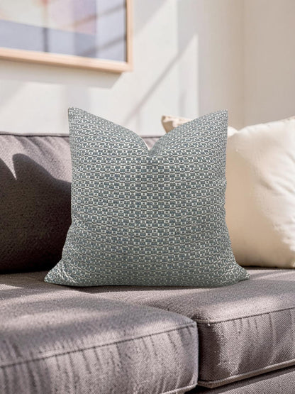 Casamance Decorative Pillow Chester Bleu 22x22" Knife Edge Cover