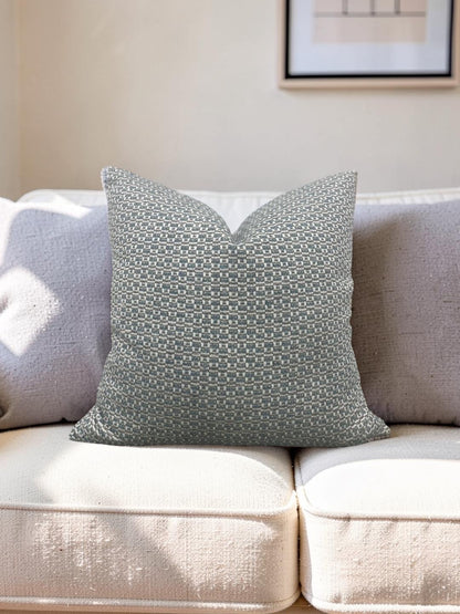 Casamance Decorative Pillow Chester Bleu 22x22" Knife Edge Cover