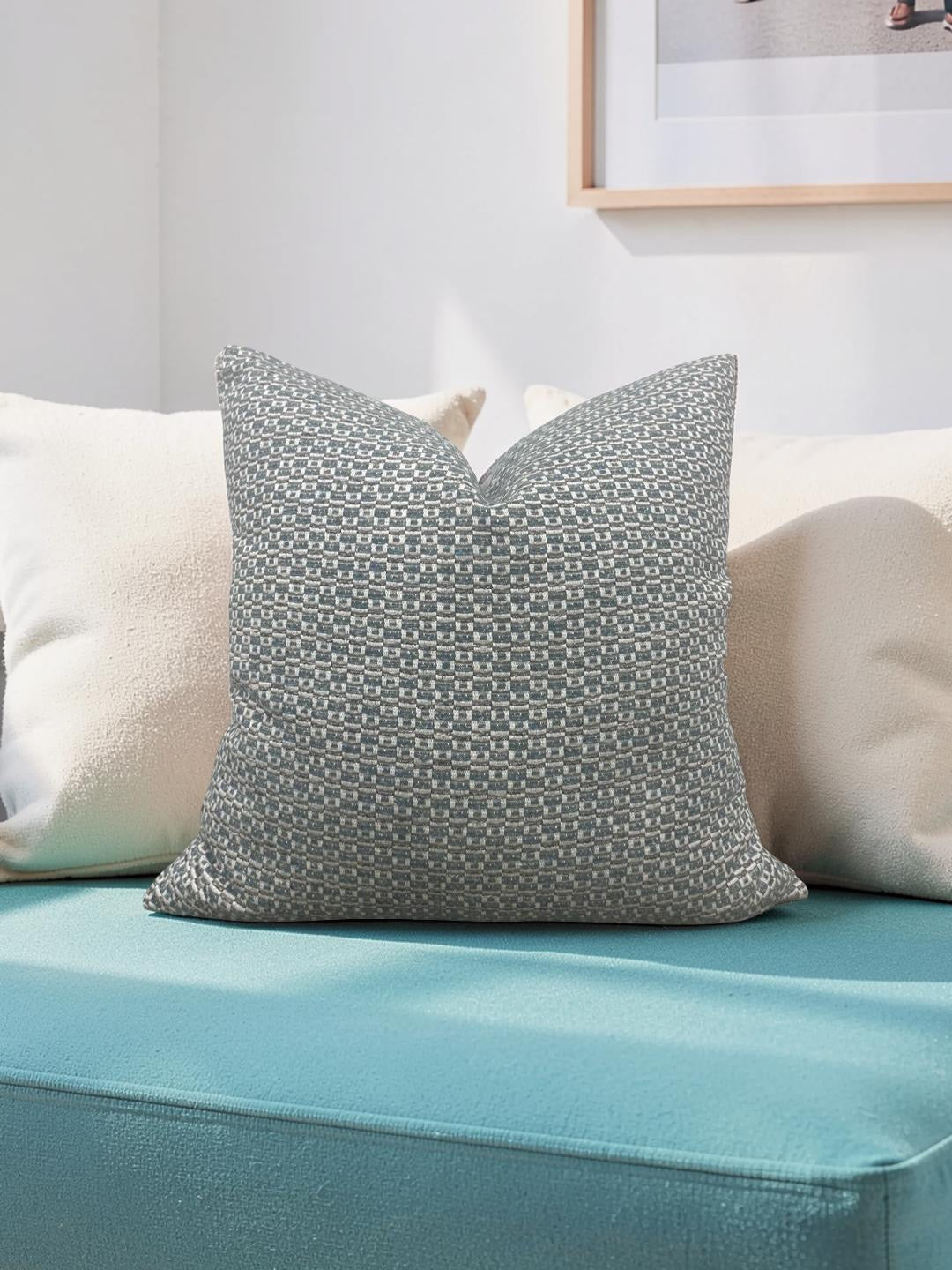 Casamance Decorative Pillow Chester Bleu 22x22" Knife Edge Cover