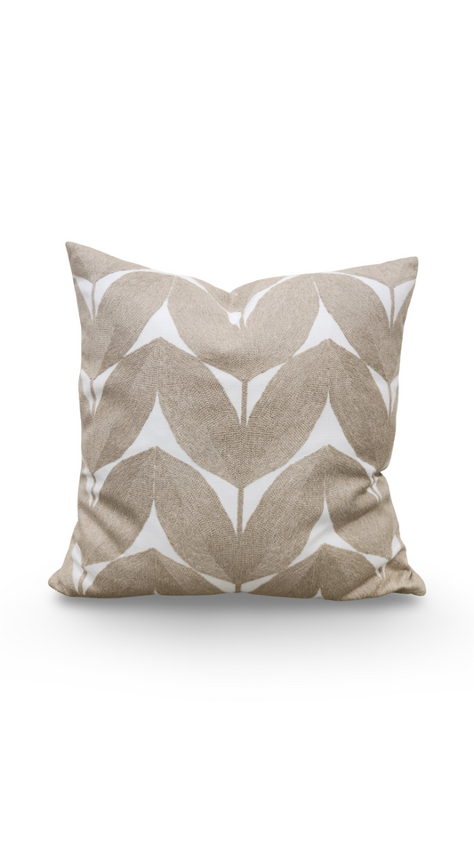 Casamance Decorative Pillow Herbes Folles Beige 20x20" Knife Edge Cover