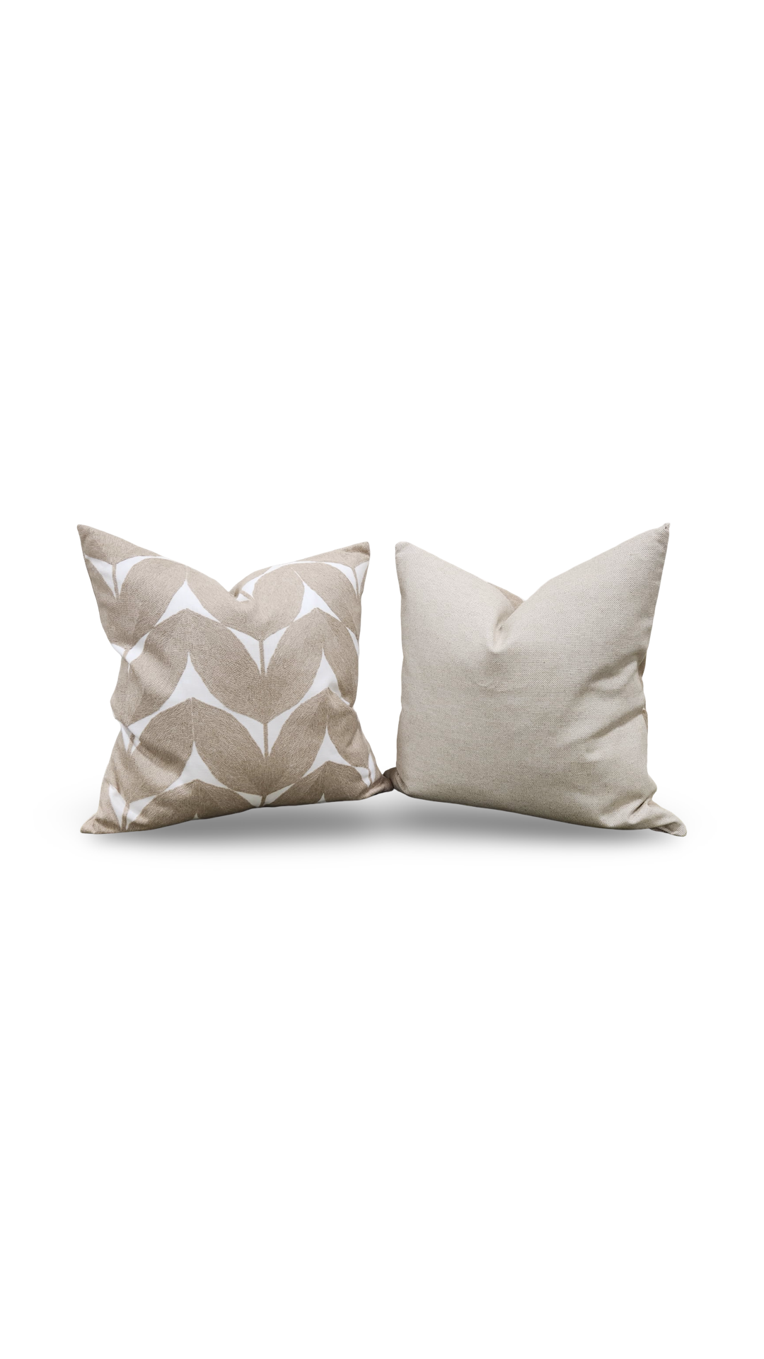 Casamance Decorative Pillow Herbes Folles Beige 20x20" Knife Edge Cover