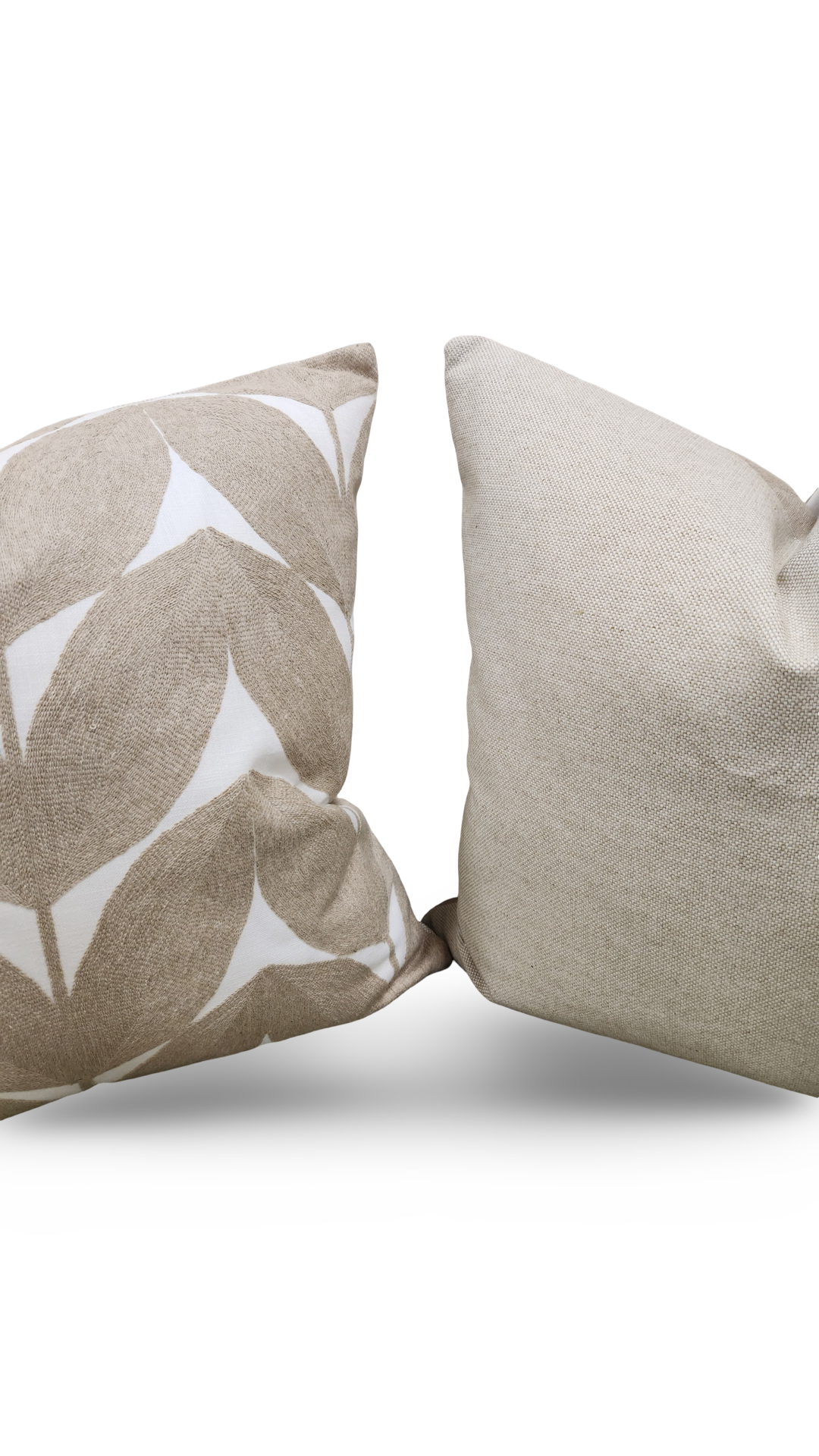 Casamance Decorative Pillow Herbes Folles Beige 20x20" Knife Edge Cover