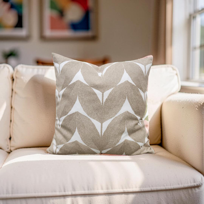 Casamance Decorative Pillow Herbes Folles Beige 20x20" Knife Edge Cover