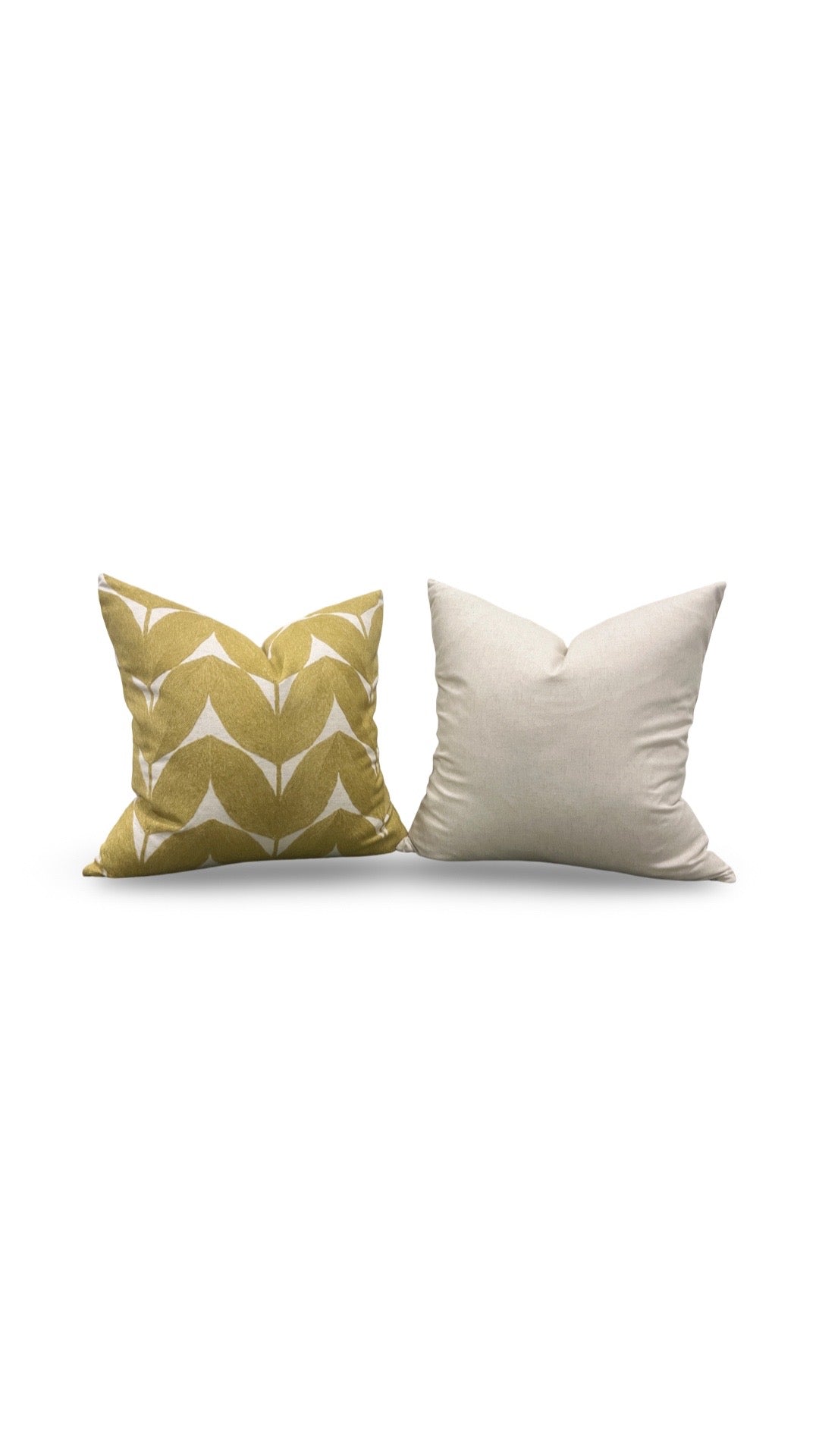 Casamance Decorative Pillow Herbes Folles Moutarde 22x22" Knife Edge Cover