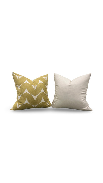 Casamance Decorative Pillow Herbes Folles Moutarde 22x22" Knife Edge Cover