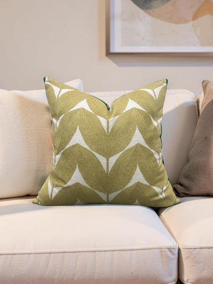 Casamance Decorative Pillow Herbes Folles Moutarde 22x22" Knife Edge Cover