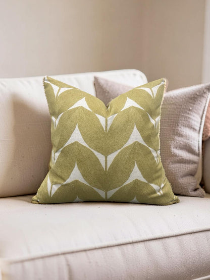 Casamance Decorative Pillow Herbes Folles Moutarde 22x22" Knife Edge Cover