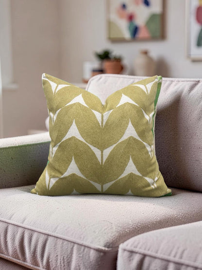 Casamance Decorative Pillow Herbes Folles Moutarde 22x22" Knife Edge Cover