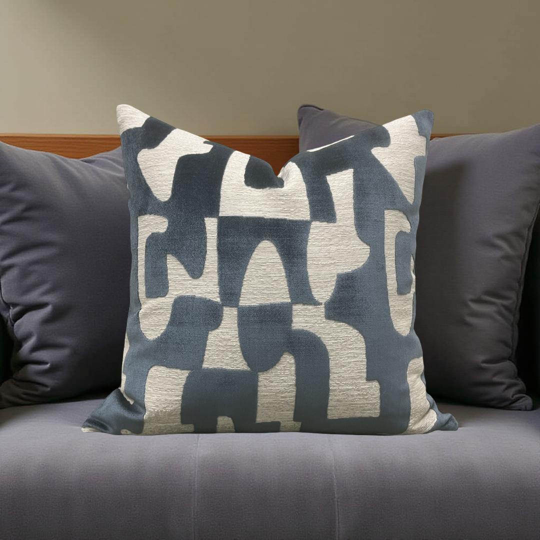 Decorative Pillow Melodie Petrole 22x22" Knife Edge Cover