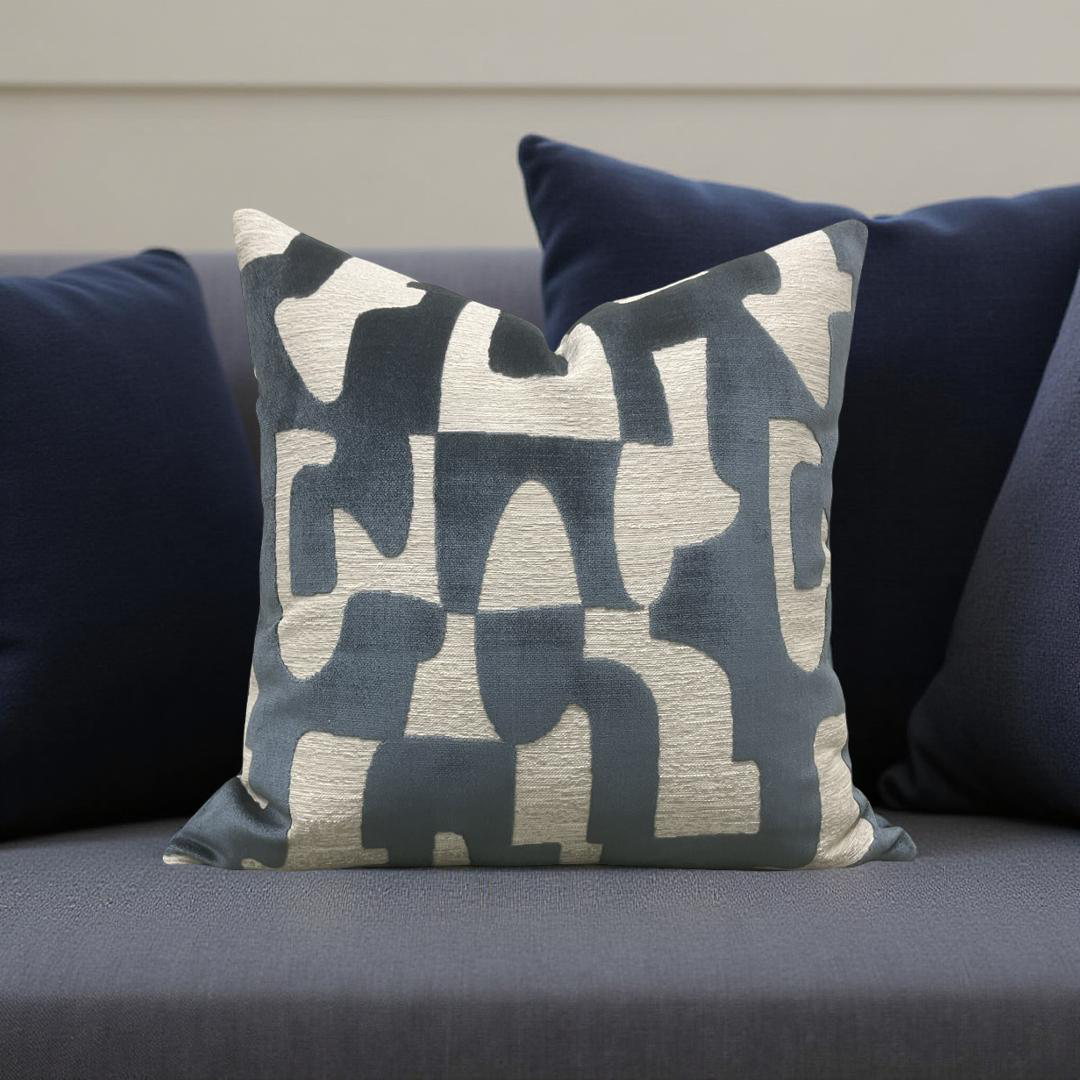 Decorative Pillow Melodie Petrole 22x22" Knife Edge Cover