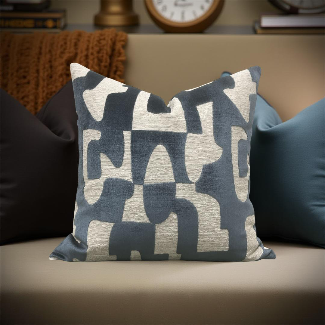 Decorative Pillow Melodie Petrole 22x22" Knife Edge Cover