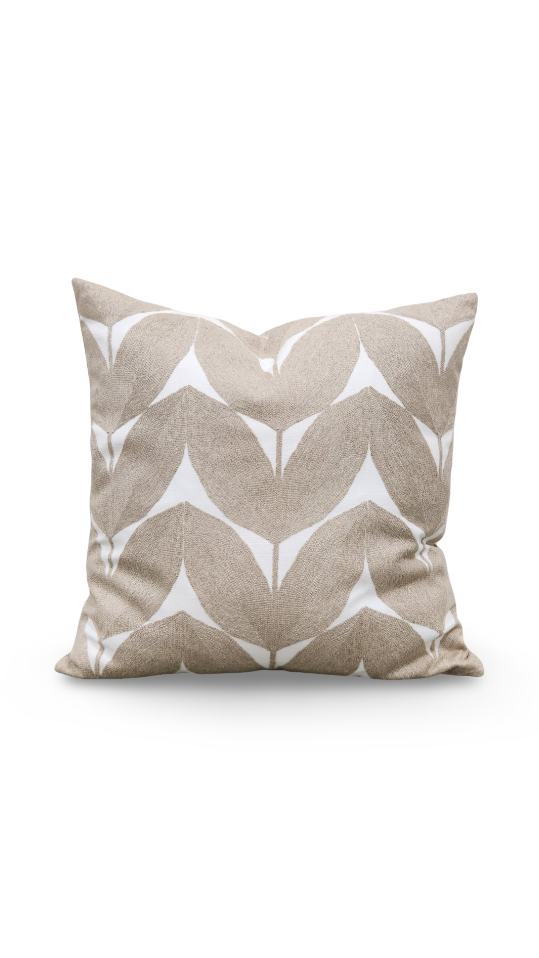 Casamance Decorative Pillow Herbes Folles Beige 20x20" Knife Edge Cover