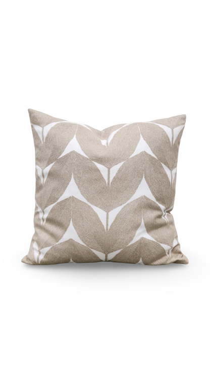 Casamance Decorative Pillow Herbes Folles Beige 20x20" Knife Edge Cover