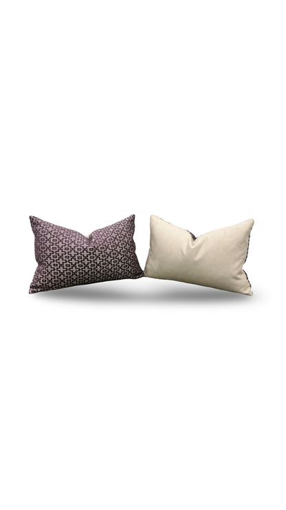 Mansour Damson 12X18" Knife Edge Decorative Lumbar Pillow