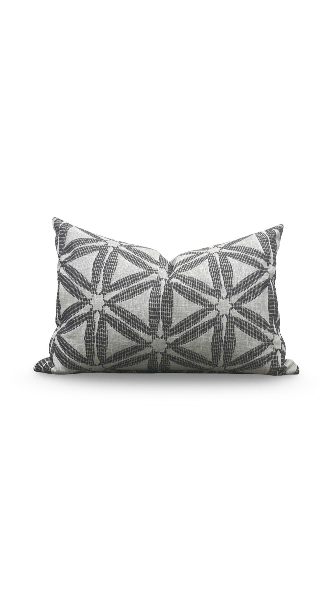 Lumbar Pillow Delta Charcoal 12x18" Knife Edge Cover