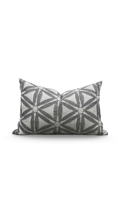 Lumbar Pillow Delta Charcoal 12x18" Knife Edge Cover