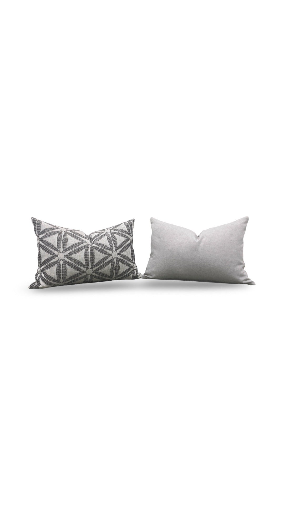 Lumbar Pillow Delta Charcoal 12x18" Knife Edge Cover