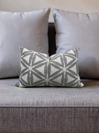Lumbar Pillow Delta Charcoal 12x18" Knife Edge Cover